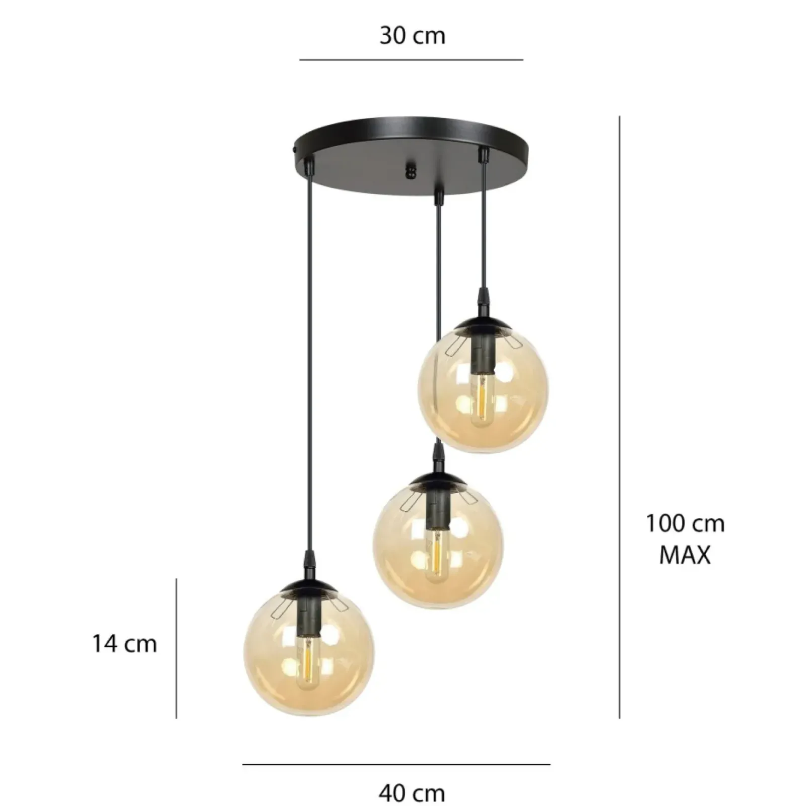Sklep Kaja Regulowana lampa wisząca z trzema kloszami 713/3PREM | Kaja Store