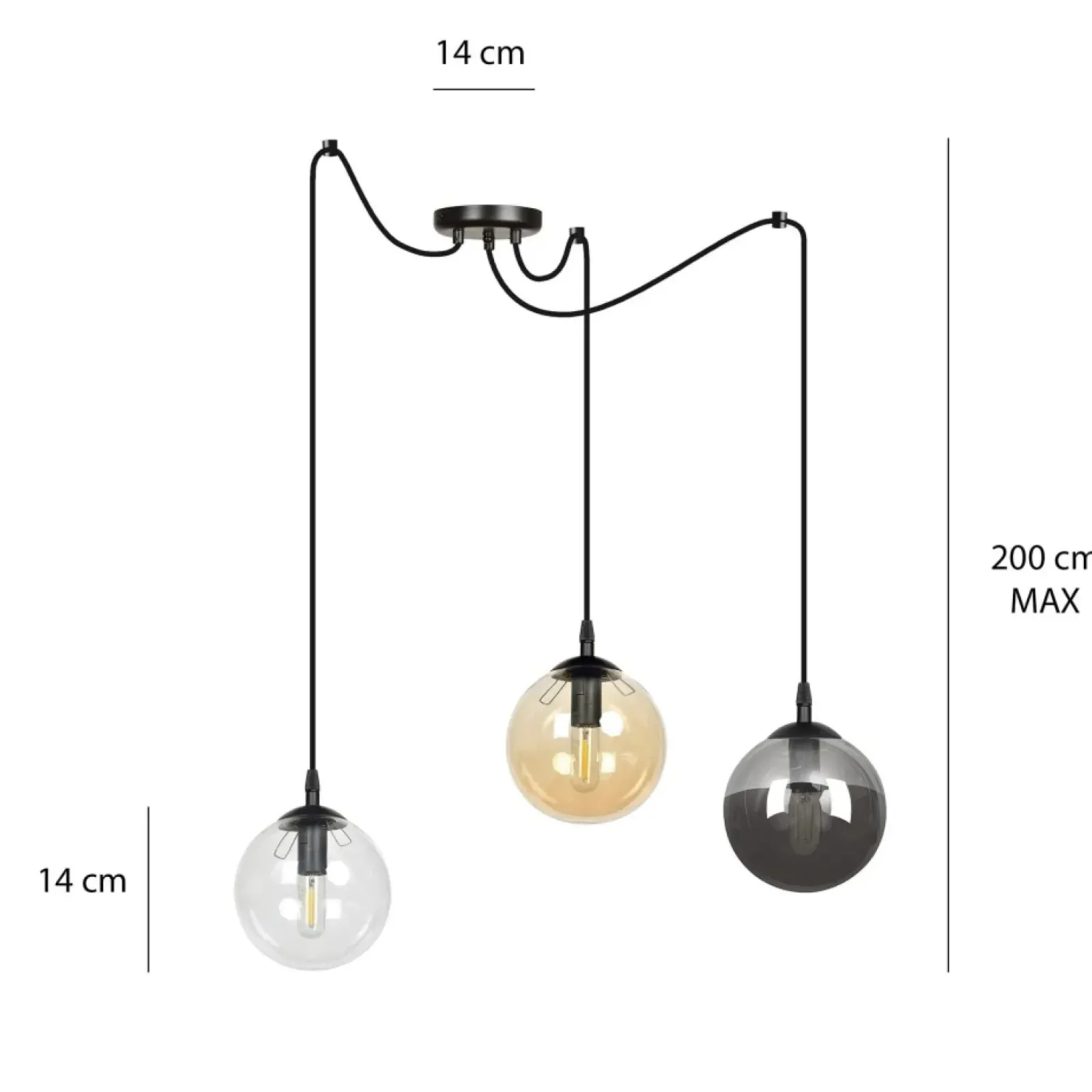 Sklep Kaja Regulowana lampa wisząca z trzema kloszami 939/3 | Kaja Oświetlenie Cheap
