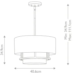 Sklep Kaja Regulowana lampa wisząca z abażurem HK-GRAHAM-M-BK z serii GRAHAM czarny Fashion