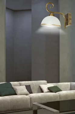 Sklep Kaja Retro lampa ścienna z otwartym, białym kloszem 149/K1 WIVARA | Kaja* Kinkiety Tradycyjne