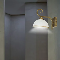 Sklep Kaja Retro lampa ścienna z otwartym, białym kloszem 149/K1 WIVARA | Kaja* Kinkiety Tradycyjne