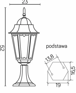 Sklep Kaja Retro lampa stojąca, ogrodowa K 4011/1/H z serii RETRO CLASSIC II | Kaja Oświetl* Lampy Ogrodowe Stojące