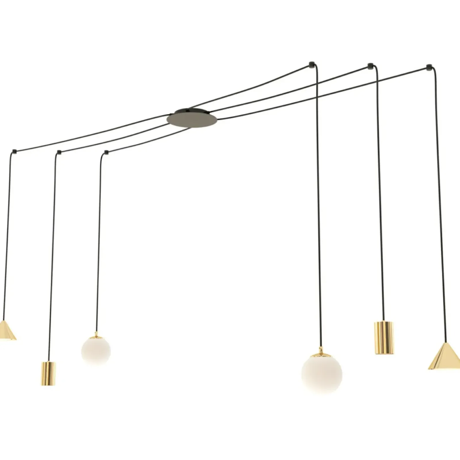 Sklep Kaja Różnorodna lampa wisząca do podwieszania 1350/6 FUJI 6 GOLD | Kaja Shop