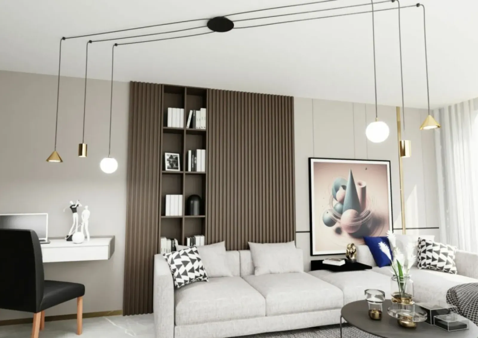 Sklep Kaja Różnorodna lampa wisząca do podwieszania 1350/6 FUJI 6 GOLD | Kaja Shop