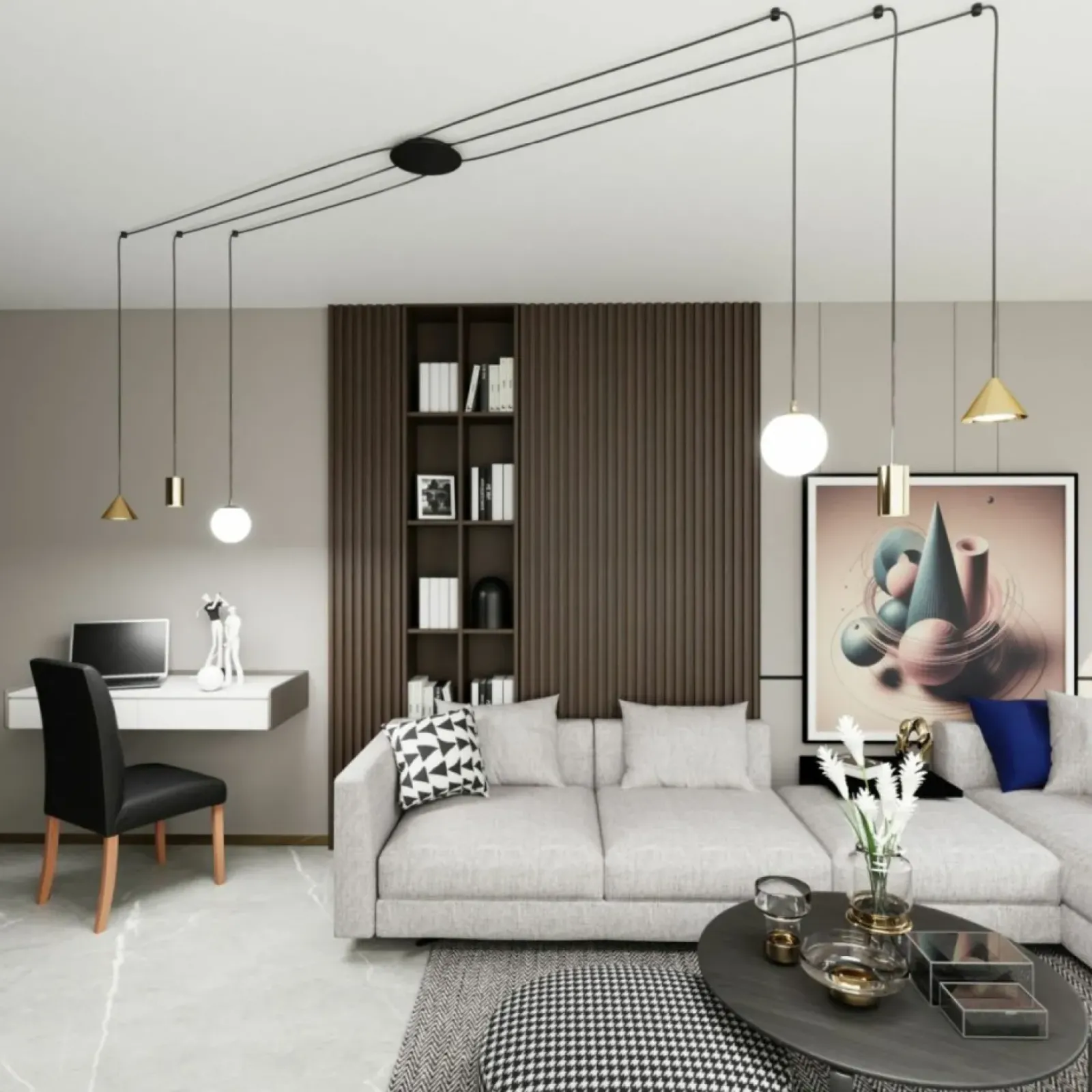Sklep Kaja Różnorodna lampa wisząca do podwieszania 1350/6 FUJI 6 GOLD | Kaja Shop