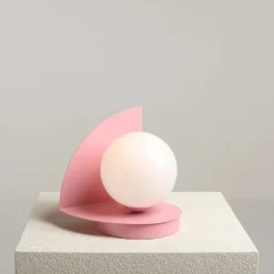 Sklep Kaja Różowa lampka stołowa z białym kloszem ⌀14cm 1125B18 z serii LOOP | Kaja Oświetl* Nowoczesne Lampki Stołowe