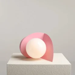 Sklep Kaja Różowa lampka stołowa z białym kloszem ⌀14cm 1125B18 z serii LOOP | Kaja Oświetl* Nowoczesne Lampki Stołowe