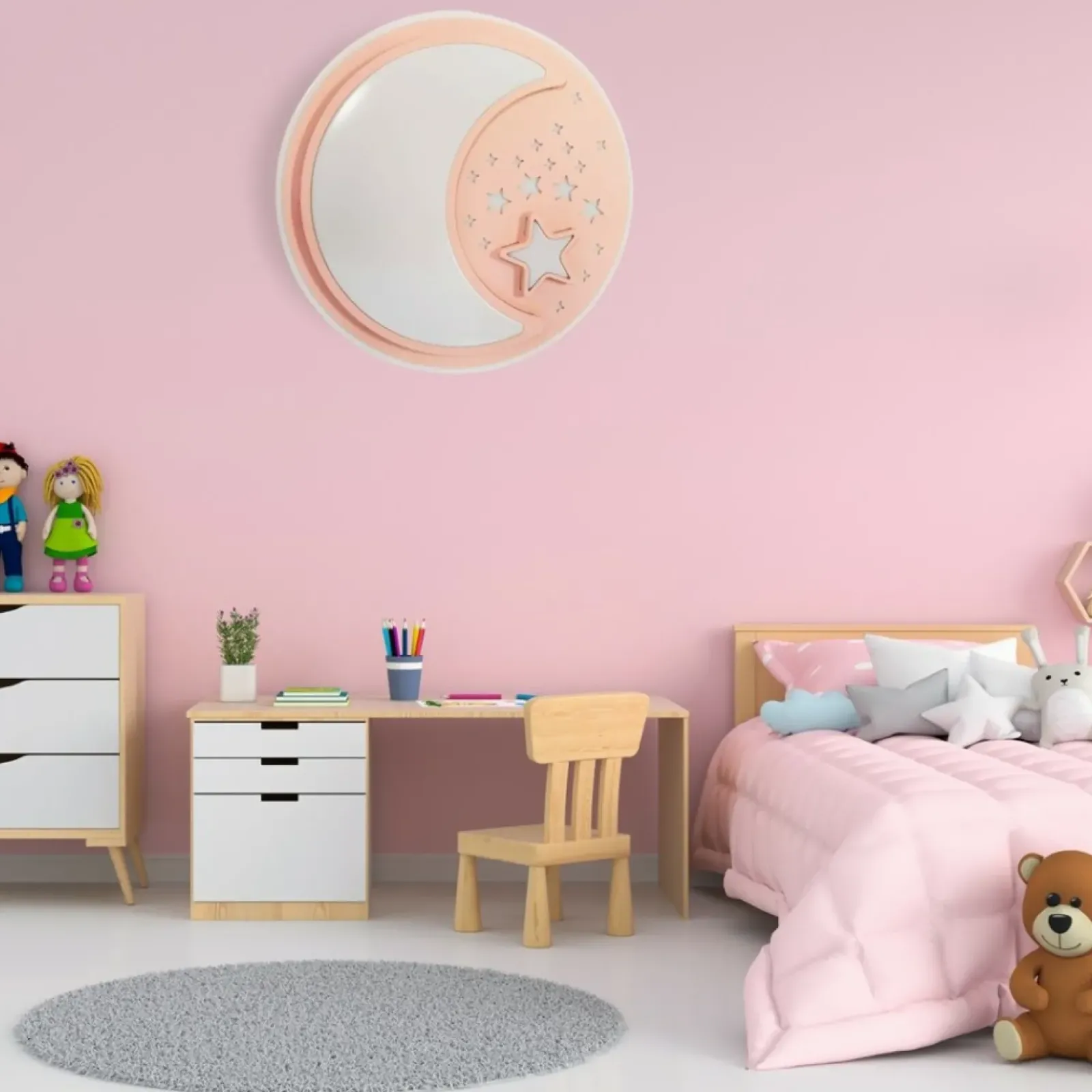 Sklep Kaja Różowy kinkiet, idealny do pokoju dziecięcego ML6184 z serii NOTE | Kaja Oświetl* Lampy Led