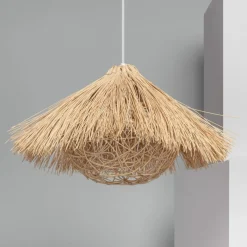 Sklep Kaja Rozkloszowana lampa wisząca z rattanu ABR-NLW32-BH-E27 BOHO | Kaja brązowy Hot