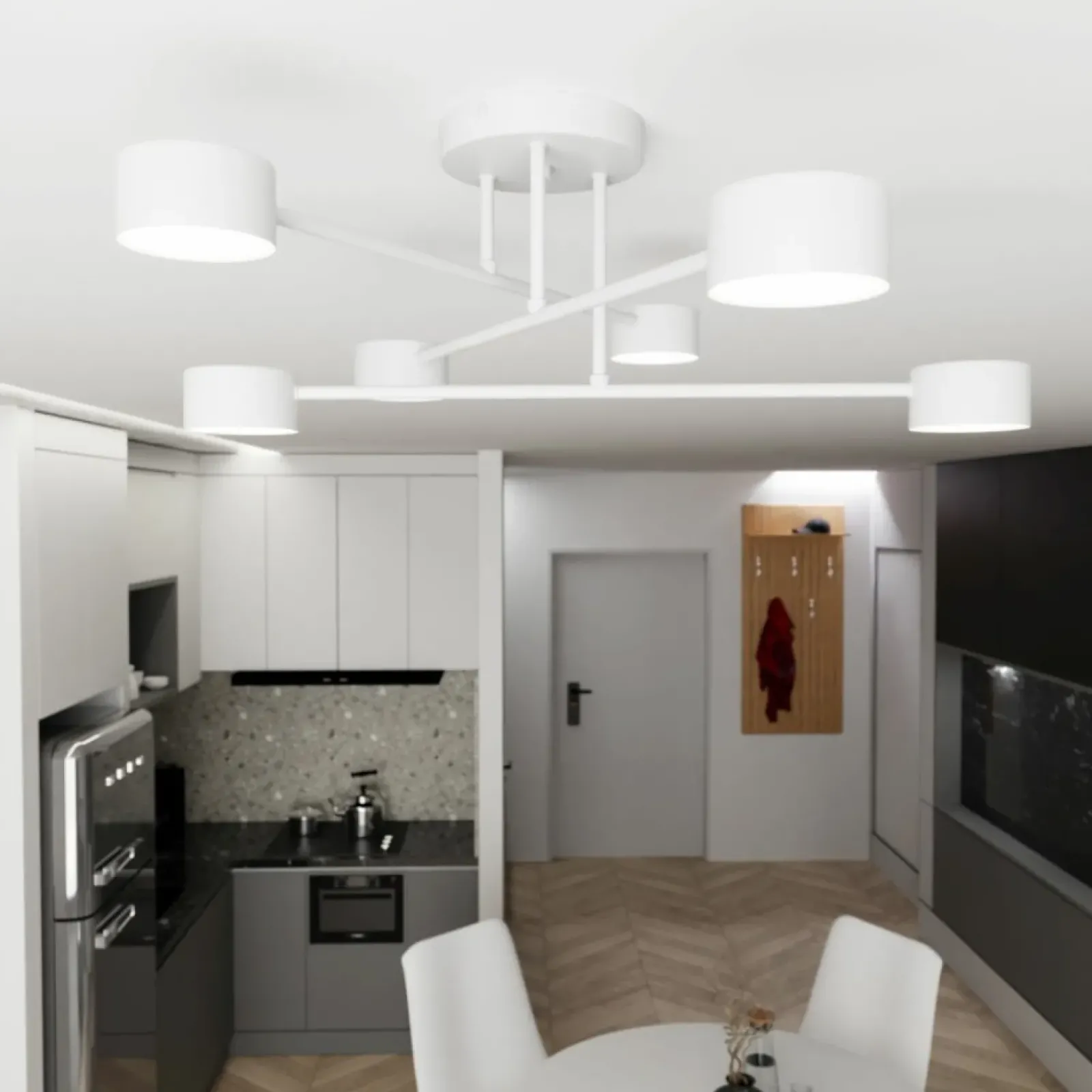 Sklep Kaja Rozłożysta, biała lampa sufitowa do salonu 1356/6 HALO 6 WHITE | Kaja biały Discount