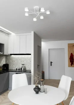 Sklep Kaja Rozłożysta, biała lampa sufitowa do salonu 1356/6 HALO 6 WHITE | Kaja biały Discount