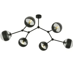 Sklep Kaja Rozłożysta, czarna lampa sufitowa z kloszami 1135/6 SPACE | Kaja Outlet