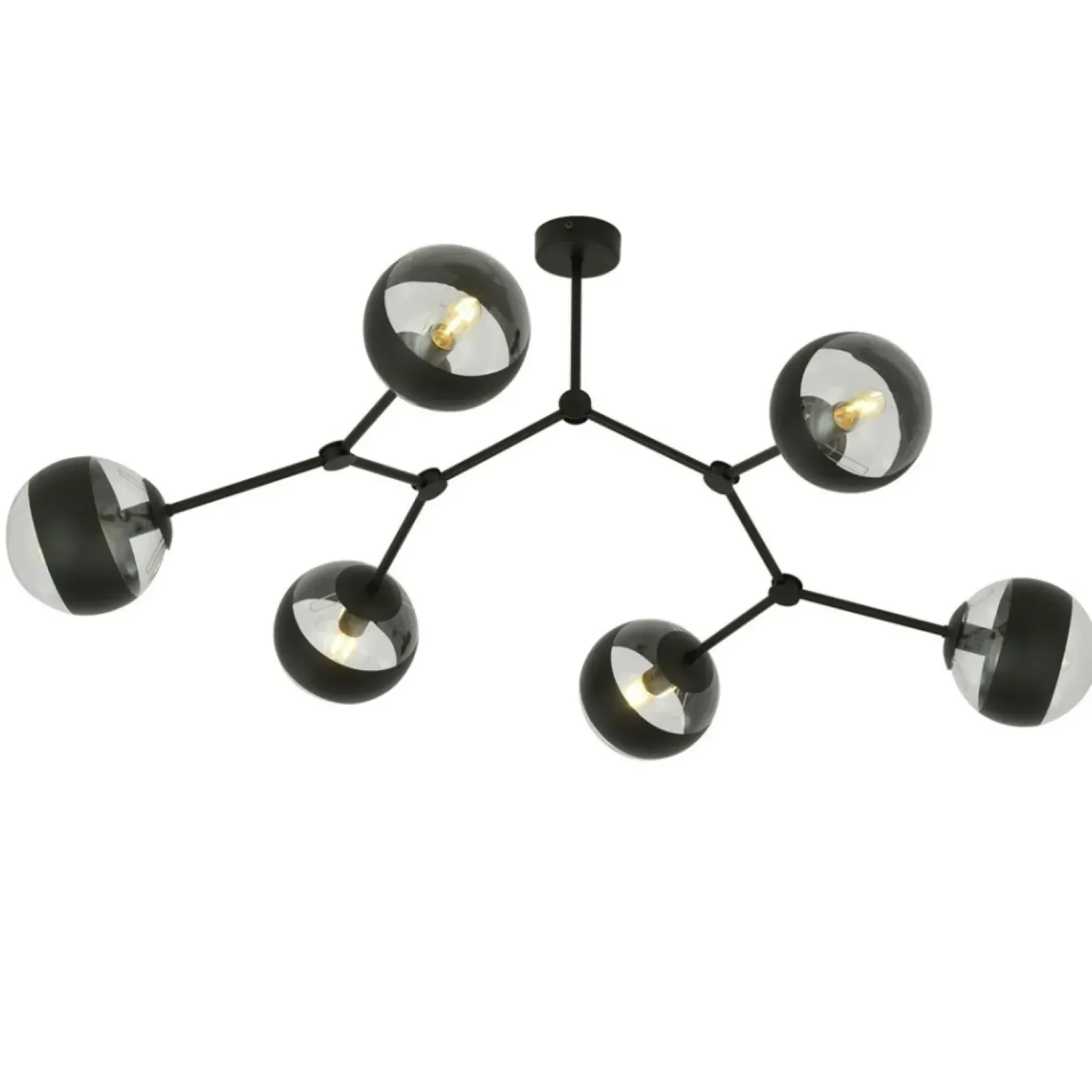 Sklep Kaja Rozłożysta, czarna lampa sufitowa z kloszami 1135/6 SPACE | Kaja Outlet