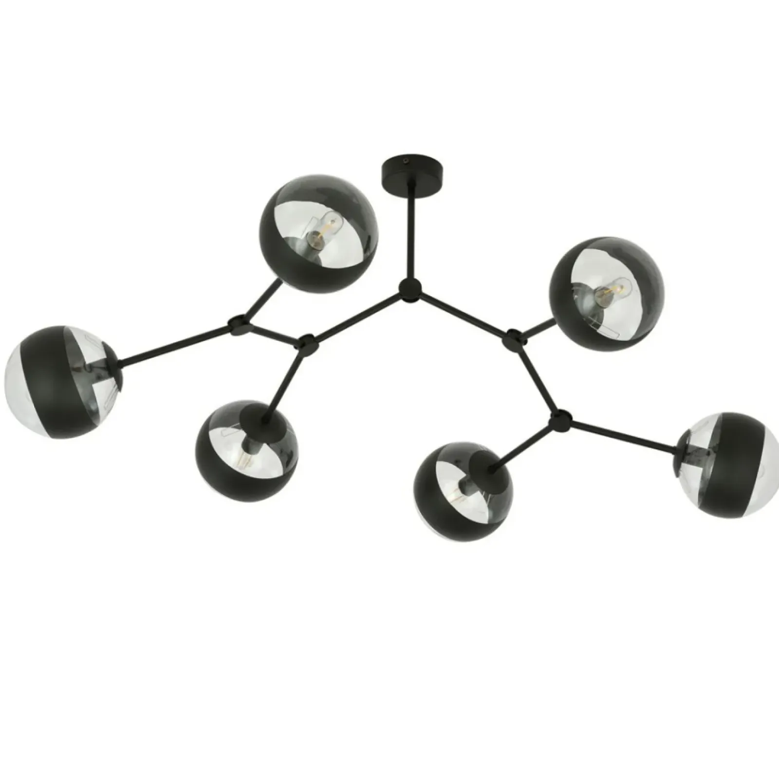 Sklep Kaja Rozłożysta, czarna lampa sufitowa z kloszami 1135/6 SPACE | Kaja Outlet