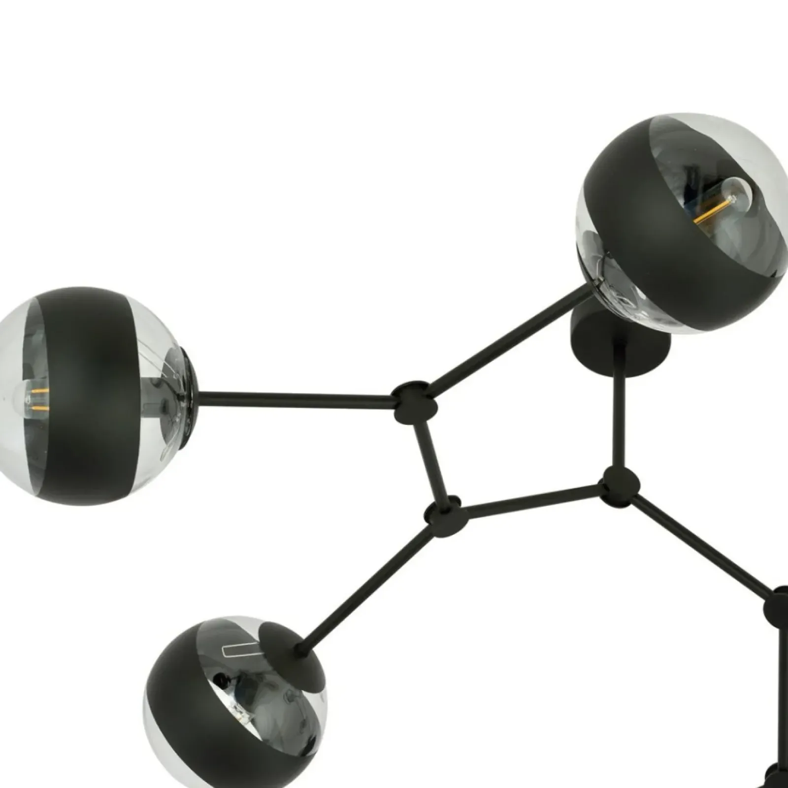 Sklep Kaja Rozłożysta, czarna lampa sufitowa z kloszami 1135/6 SPACE | Kaja Outlet