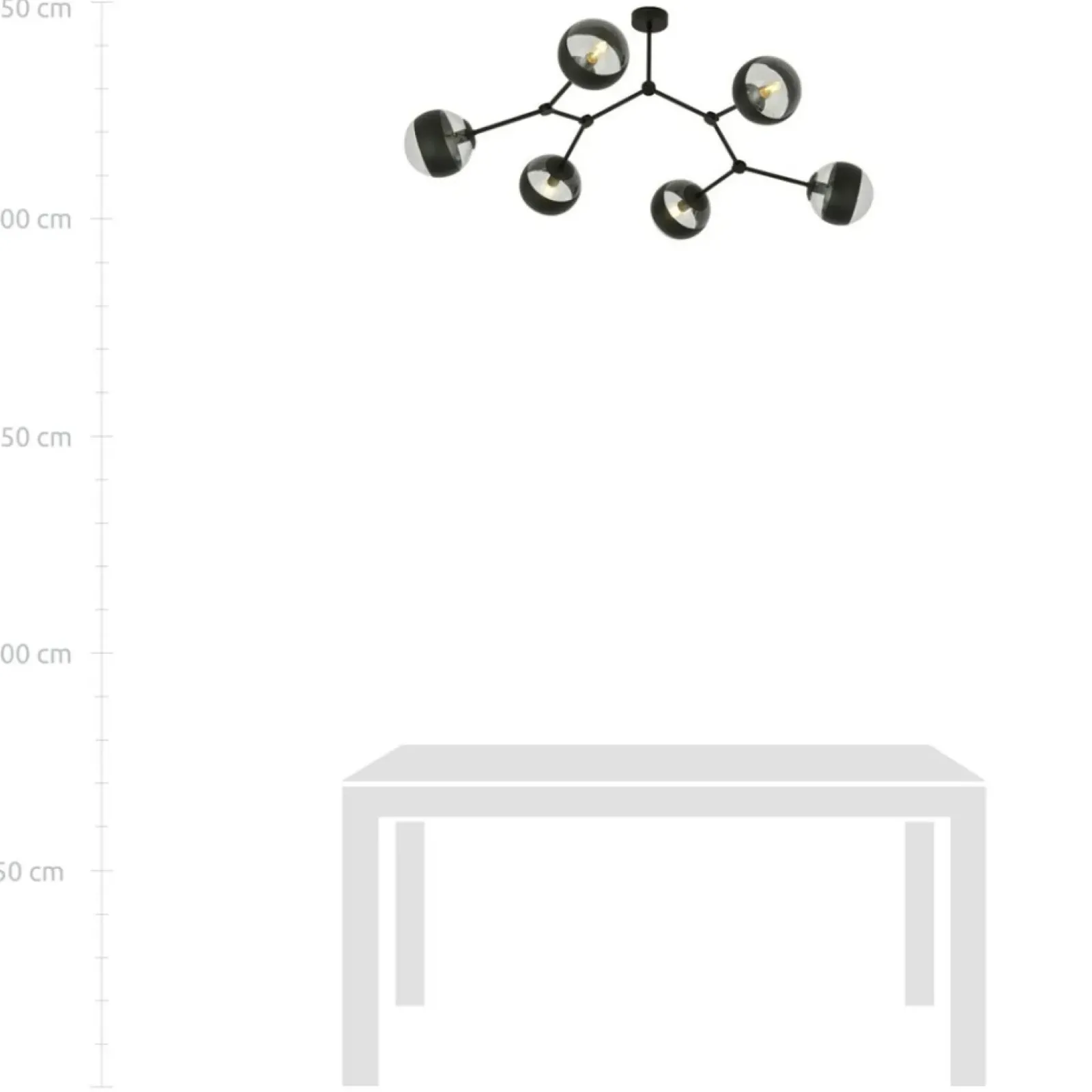 Sklep Kaja Rozłożysta, czarna lampa sufitowa z kloszami 1135/6 SPACE | Kaja Outlet