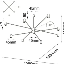 Sklep Kaja Rozłożysta, duża lampa wisząca do salonu ANT 5640 DAKATA | Kaja Online