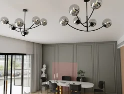 Sklep Kaja Rozłożysta, industrialna lampa wisząca do salonu 1100/6 HUNTER | Kaja Shop