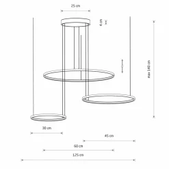 Sklep Kaja Rozłożysta lampa wisząca, trzy obręcze 4000K 10867 CIRCOLO LED | Kaja Sale
