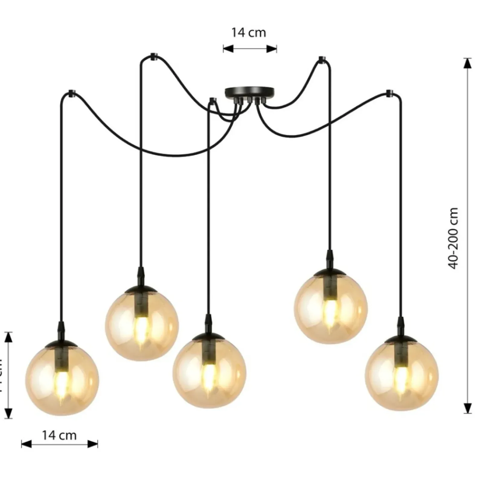 Sklep Kaja Rozłożysta lampa wisząca z regulacją wysokości 938/5 | Kaja Fashion