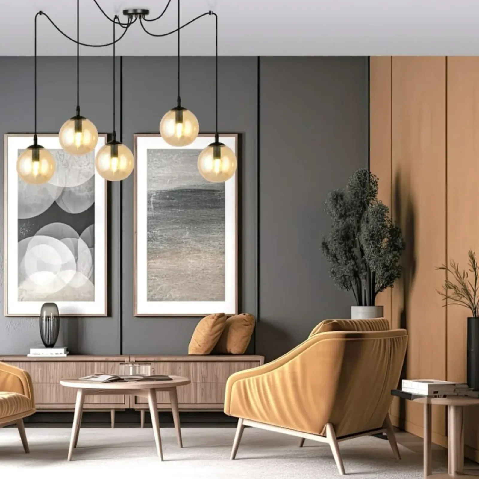Sklep Kaja Rozłożysta lampa wisząca z regulacją wysokości 938/5 | Kaja Fashion