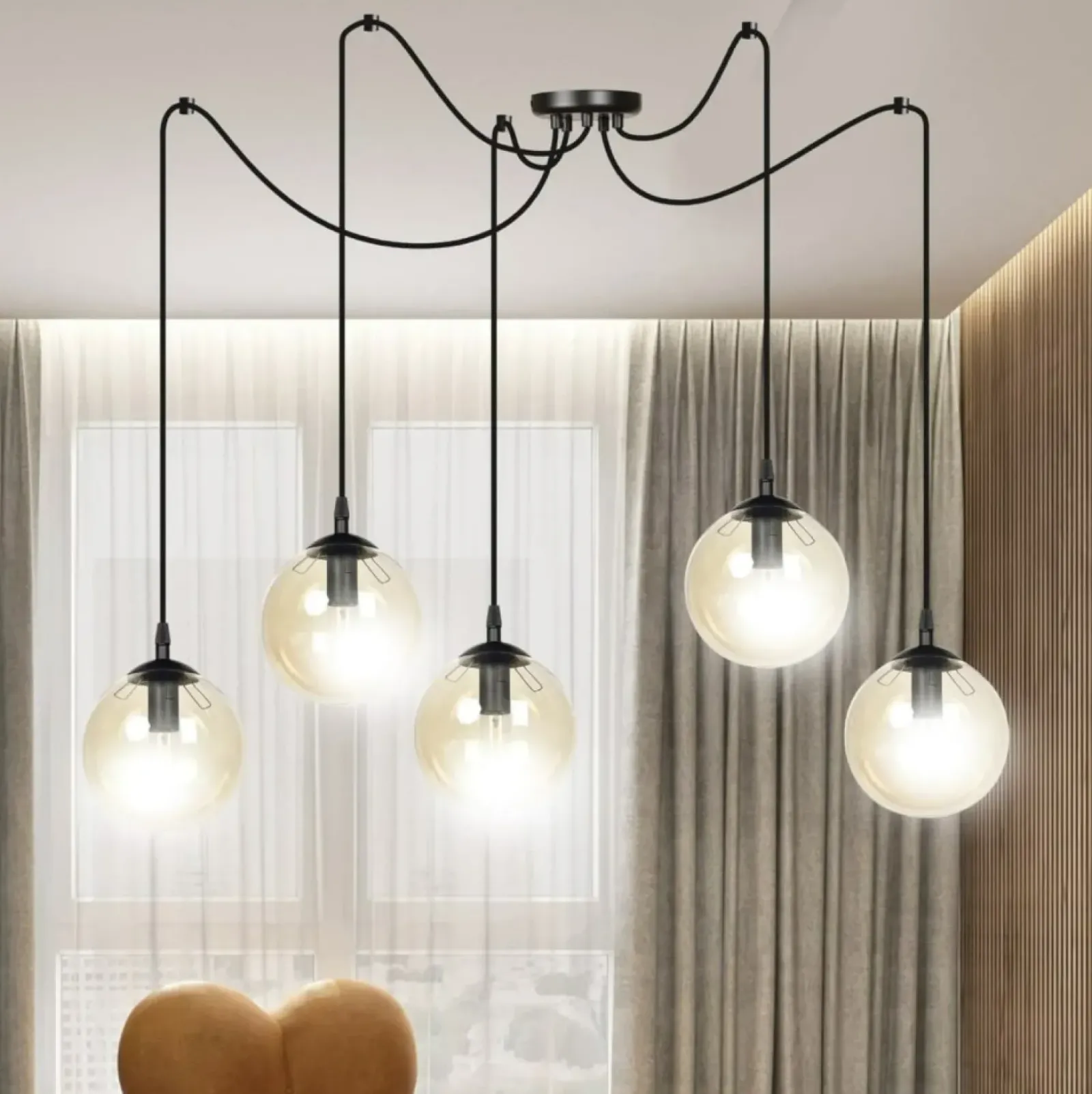 Sklep Kaja Rozłożysta lampa wisząca z regulacją wysokości 938/5 | Kaja Fashion
