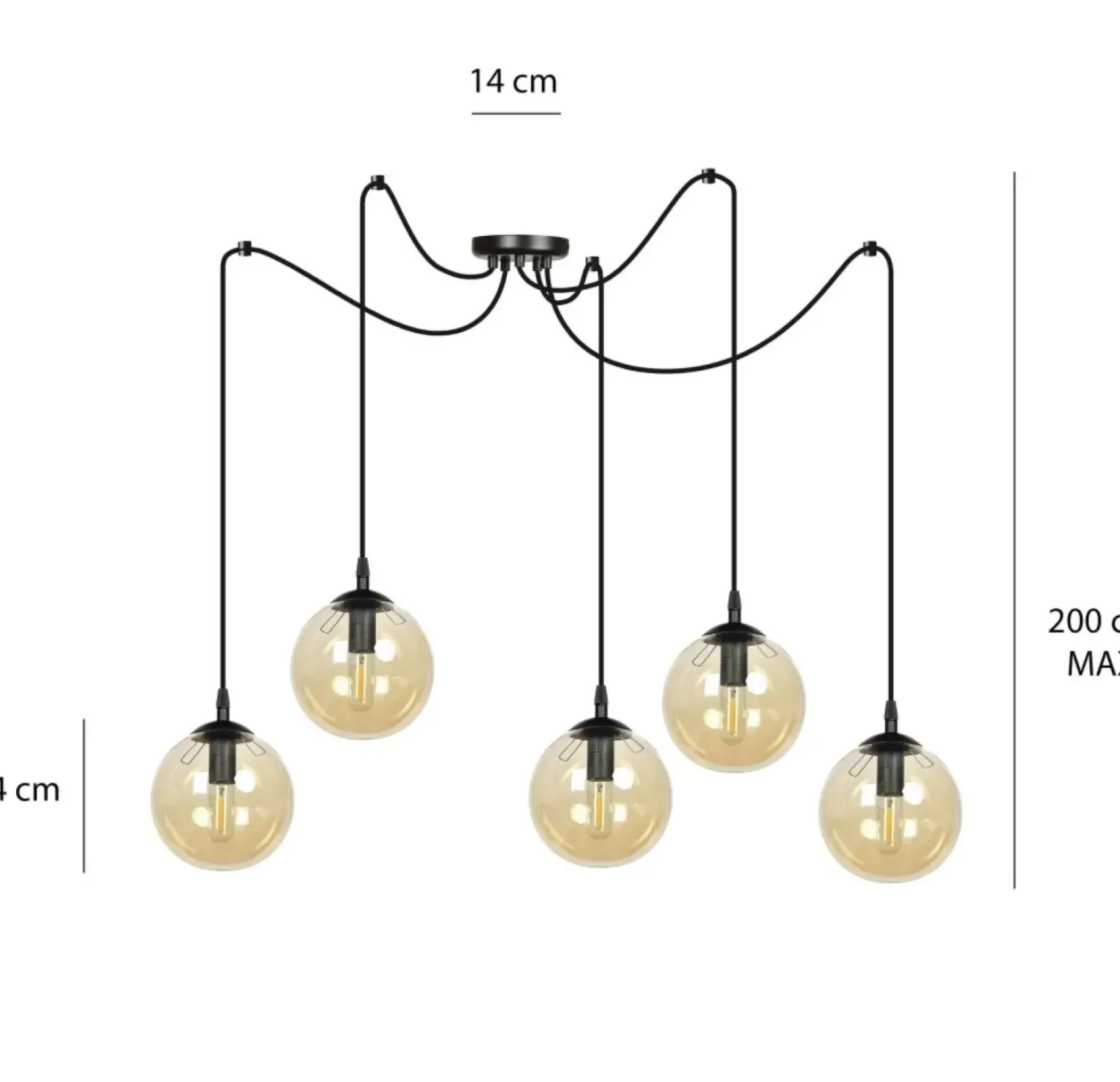 Sklep Kaja Rozłożysta lampa wisząca z regulacją wysokości 938/5 | Kaja Fashion