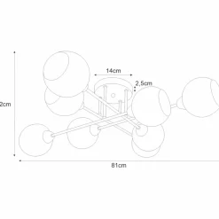 Sklep Kaja Rozłożysta, stylowa lampa sufitowa K-JSL-1302/8 FONS | Kaja chrom Cheap