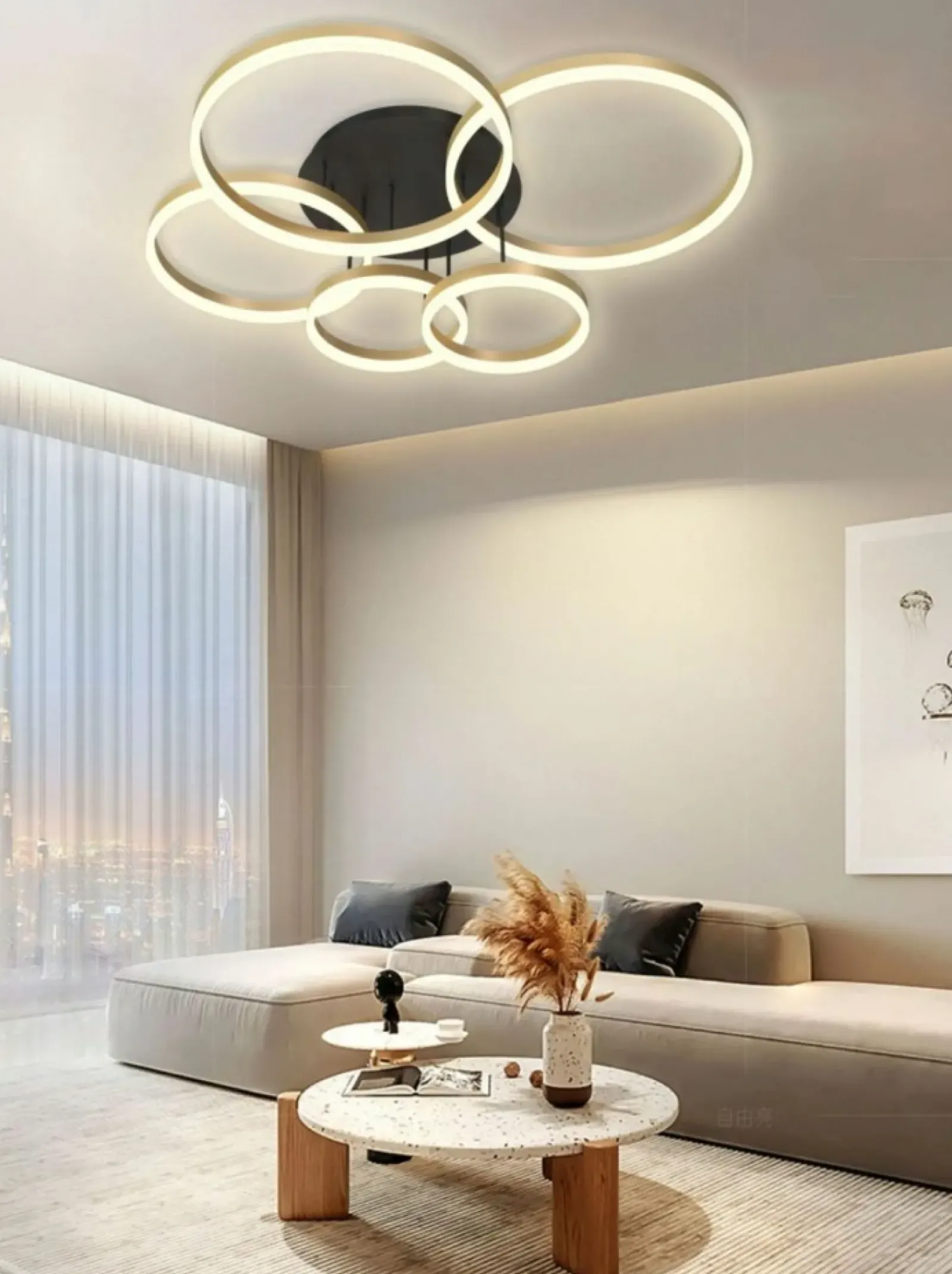 Sklep Kaja Rozłożysta, złota lampa sufitowa LED WF 9049-601 PERPIGNON | Kaja Best Sale