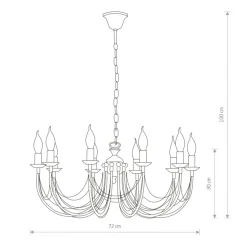 Sklep Kaja Rozłożysty, świecznikowy żyrandol do salonu 206 ARES | Kaja* Randole Tradycyjne