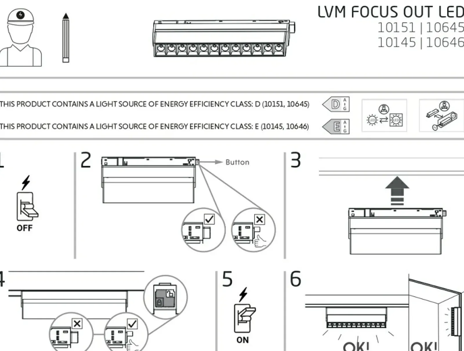 Sklep Kaja Ruchoma lampa do szyny magnetycznej 1F 10646 LVM FOCUS OUT LED | Kaja* Szynoprzewody Podtynkowe|Szynoprzewody Natynkowe