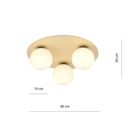 Sklep Kaja Rustykalna, drewniana lampa sufitowa z kloszami 1142/3B KENZO | Kaja Hot