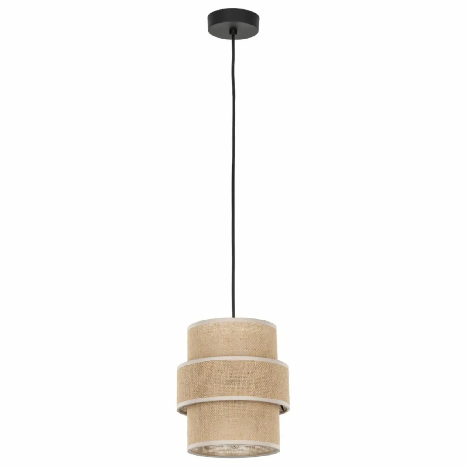 Sklep Kaja Rustykalna lampa wisząca, beżowy abażur TK 5401 CALISTO JUTA | Kaja Fashion