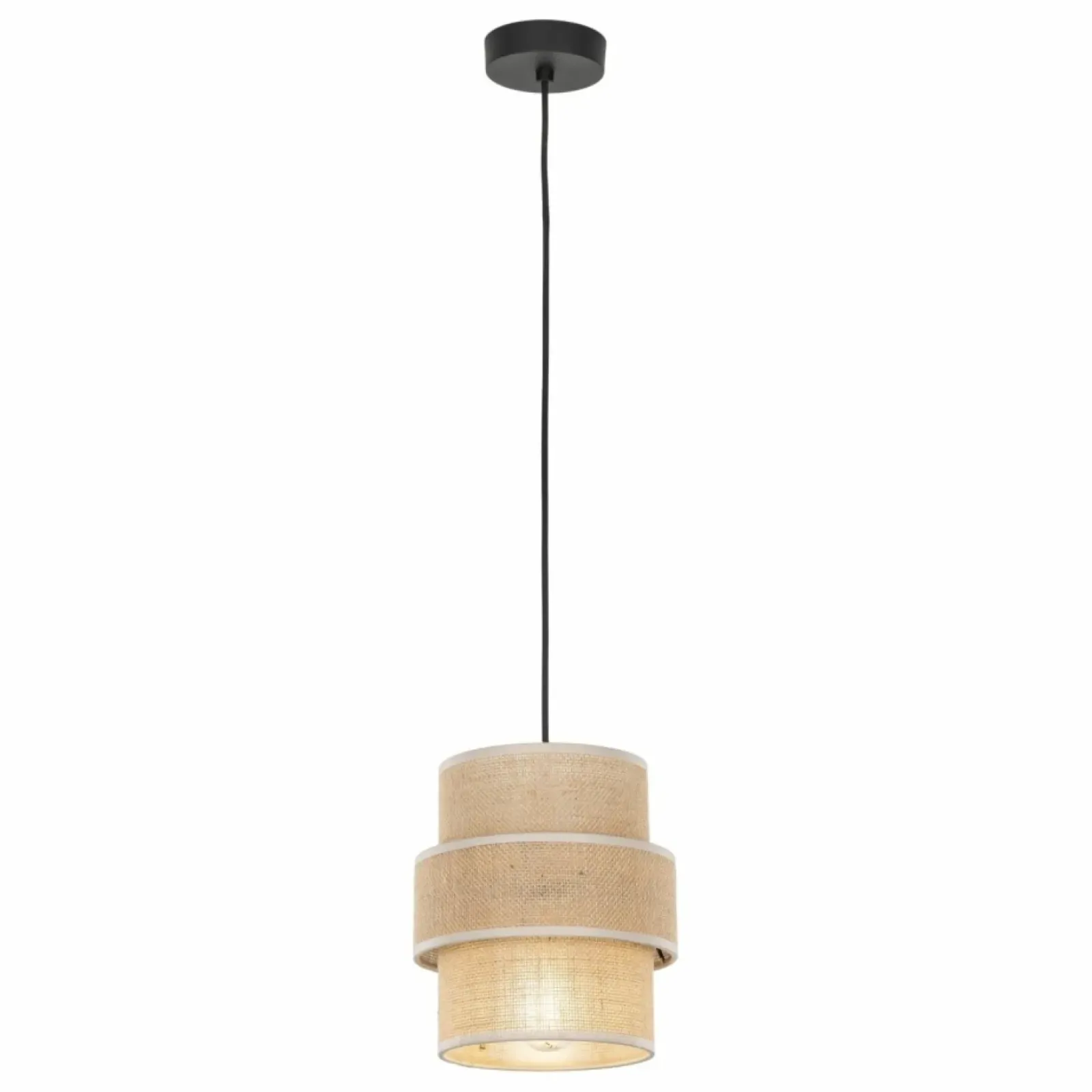 Sklep Kaja Rustykalna lampa wisząca, beżowy abażur TK 5401 CALISTO JUTA | Kaja Fashion