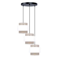 Sklep Kaja Rustykalna lampa wisząca, trzy abażury, do salonu K-5272 z serii CEZAR* Żyrandole Z Abażurem|Żyrandole Z Abażurami