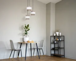 Sklep Kaja Rustykalna lampa wisząca, trzy abażury, do salonu K-5272 z serii CEZAR* Żyrandole Z Abażurem|Żyrandole Z Abażurami