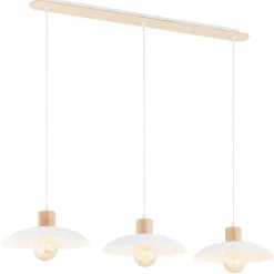 Sklep Kaja Rustykalna lampa wisząca z drewnem 1319/3 KOBE | Kaja Oświetlenie biały Discount