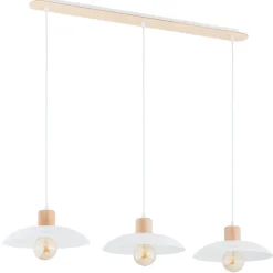 Sklep Kaja Rustykalna lampa wisząca z drewnem 1319/3 KOBE | Kaja Oświetlenie biały Discount