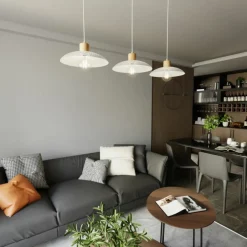 Sklep Kaja Rustykalna lampa wisząca z drewnem 1319/3 KOBE | Kaja Oświetlenie biały Discount