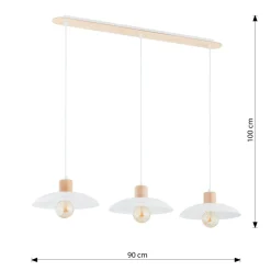 Sklep Kaja Rustykalna lampa wisząca z drewnem 1319/3 KOBE | Kaja Oświetlenie biały Discount