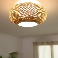 Sklep Kaja Rustykalny plafon z plecionym abażurem ABR-NPL4-BH-E27 BOHO | Kaja brązowy Best Sale