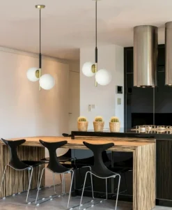 Sklep Kaja Smukła, czarno-złota lampa wisząca z kloszami 32-01269 DUO | Kaja Cheap