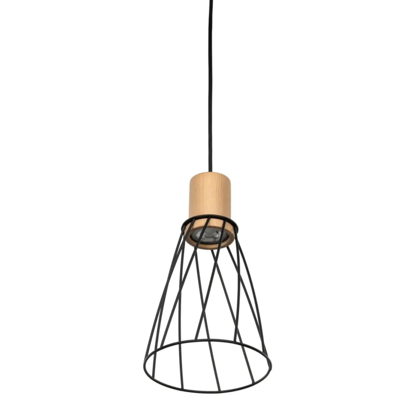 Sklep Kaja Smukła, druciana lampa z drewnem TK 10155 MODESTO WOOD SOSNA | Kaja Shop