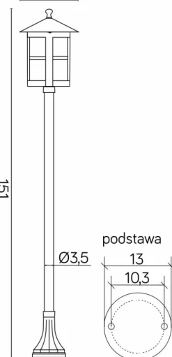 Sklep Kaja Smukła lampa stojąca, ogrodowa, gwint E27 K 5002/1/TD z serii CORDOBA | Kaja Ośw* Lampy Ogrodowe Stojące