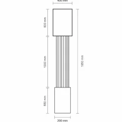 Sklep Kaja Smukła, wysoka lampa podłogowa - miedź 185cm ANT 9475 IHI | Kaja* Lampy Podłogowe Z Abażurem