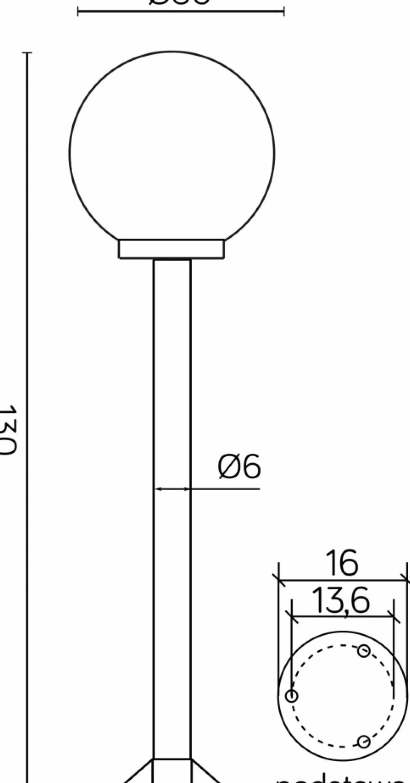 Sklep Kaja Solidna lampa ogrodowa, klosz o śr. 30cm K 5002/2/K 300 z serii KULE | Kaja Oświ* Lampy Ogrodowe Stojące