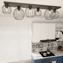 Sklep Kaja Solidna lampa sufitowa do kuchni i jadalni 1371/6 z serii NEST czarny Store