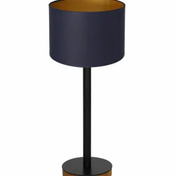 Sklep Kaja Spektakularna, granatowa lampka nocna LX 3838 z serii TABLE LAMPS* Lampki Stołowe Z Abażurem|Tradycyjne Lampki Stołowe