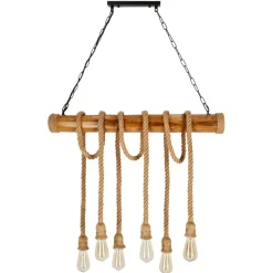 Sklep Kaja Spektakularna lampa wisząca, na sześć żarówek 36-28693 z serii VINT | Kaja Oświe beżowy Flash Sale