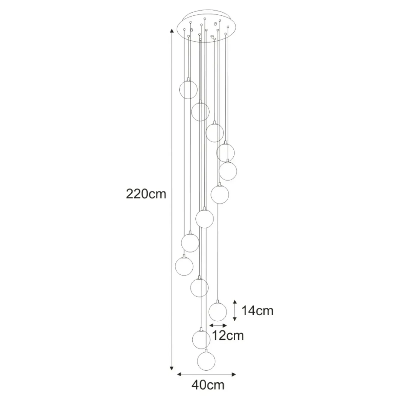 Sklep Kaja Spektakularna lampa wisząca z 13 kloszami KP-30 z serii DO Store